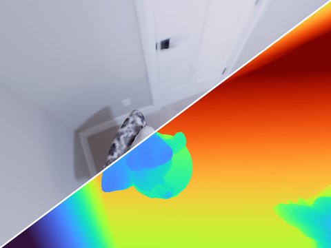 Apartment-0, agent 1: RGB and depth