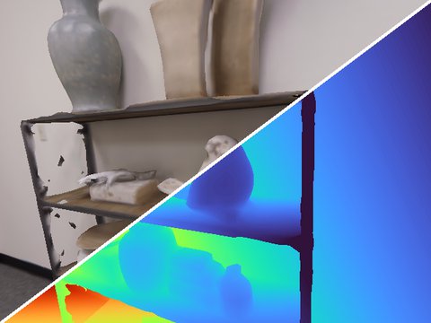 Room-0, agent 1: RGB and depth