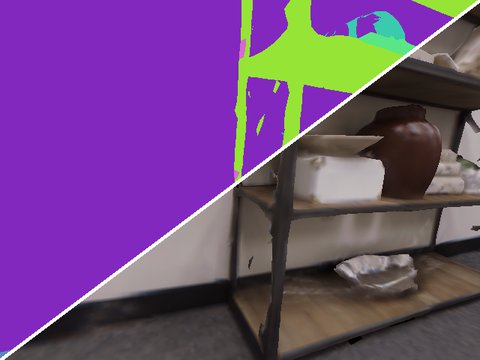Room-0, agent 2: semantic and RGB